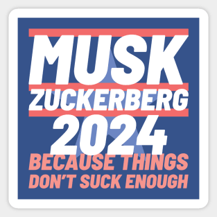 Musk Zuckerberg 2024 Presidential Election in the USA Sticker